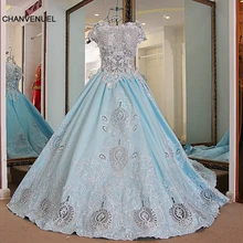 LS68721 Lovely abiye gece elbisesi beading crystals short sleeves corset back ball gown prom dress 2016 100% real photos