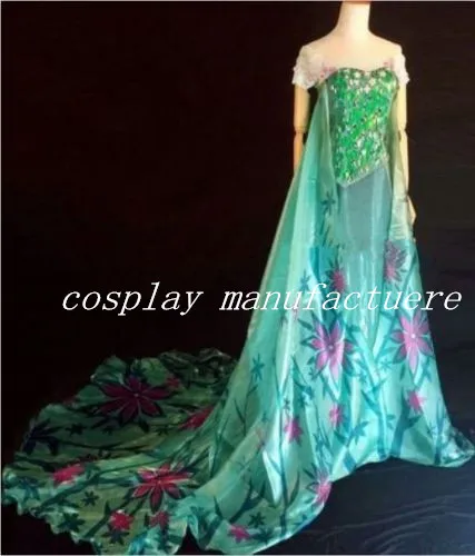 

2015 Hot Adult Elsa evening prom women Cosplay dress,sumer chiffon dress chiffon Halloween costume women free shipping