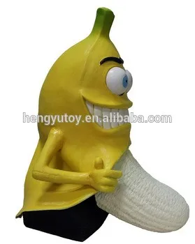 

Adult Party Dress Fruit Costume Latex Banana Mask