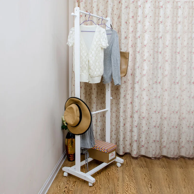 Korean European Double Rod Hangers Coat Rack Floor Bedroom Clothes Drying IKEA Style Furniture Design In Luggage Racks From On
