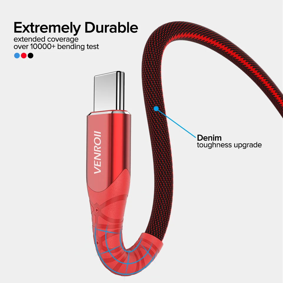 Venroii USB C быстрый заряд кабеля для Honor 20 V10 Pro зарядки Кабо 5А SuperCharge type-C шнур для huawei P30 P20 телефон USBC провод