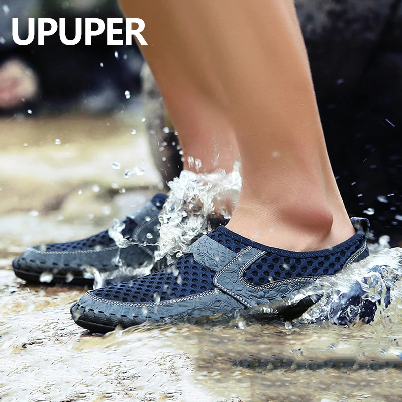 UPUPER 2019 Handmade Casual Shoes Men Summer Breathable Mesh Water Sports Beach For Male Tenis Masculino Big Size 38-50 | Обувь