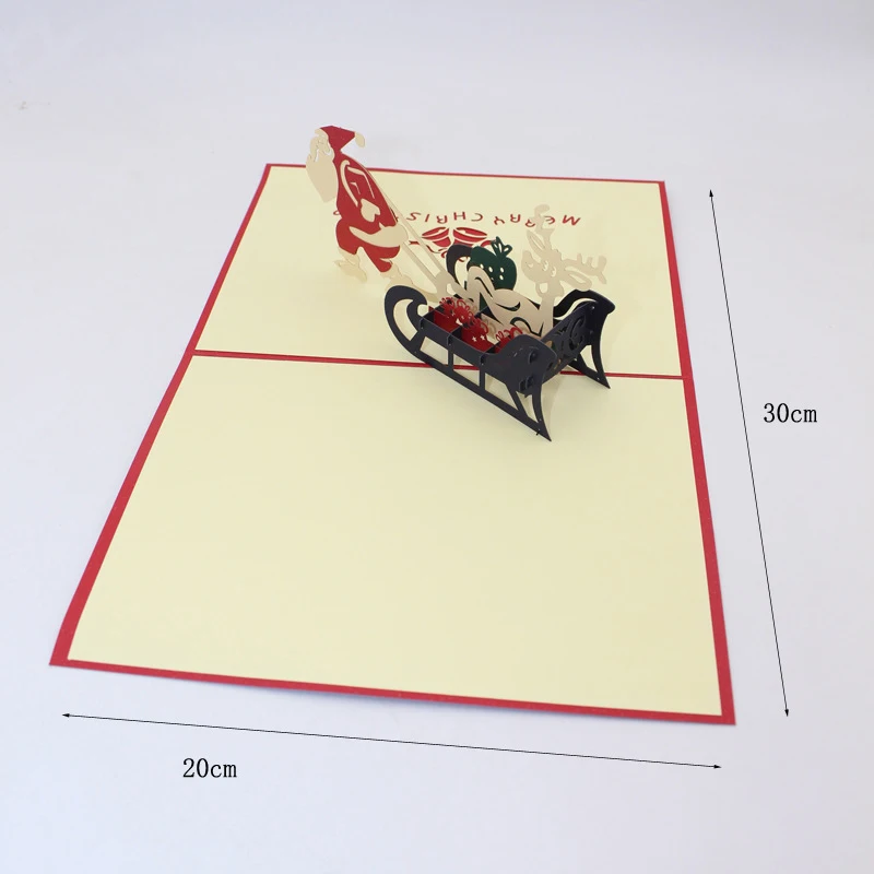  3D Handmade 2019 Christmas Funny Santa Claus Pull Sleigh Paper Invitation Greeting Cards PostCard N - 32910880989