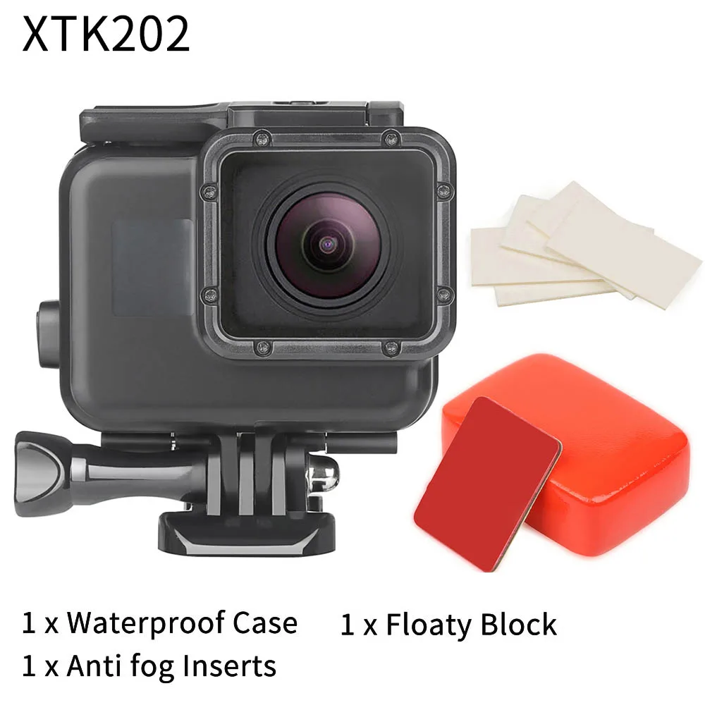 Снимать для использования на глубине до 45 м подводный Водонепроницаемый чехол для экшн-камеры GoPro Hero 7 6 5(черный цвет), серфинг, дайвинга, набор аксессуаров для спортивной экшн-камеры Go Pro Hero 6 5 экшн Камера - Цвет: XTK202