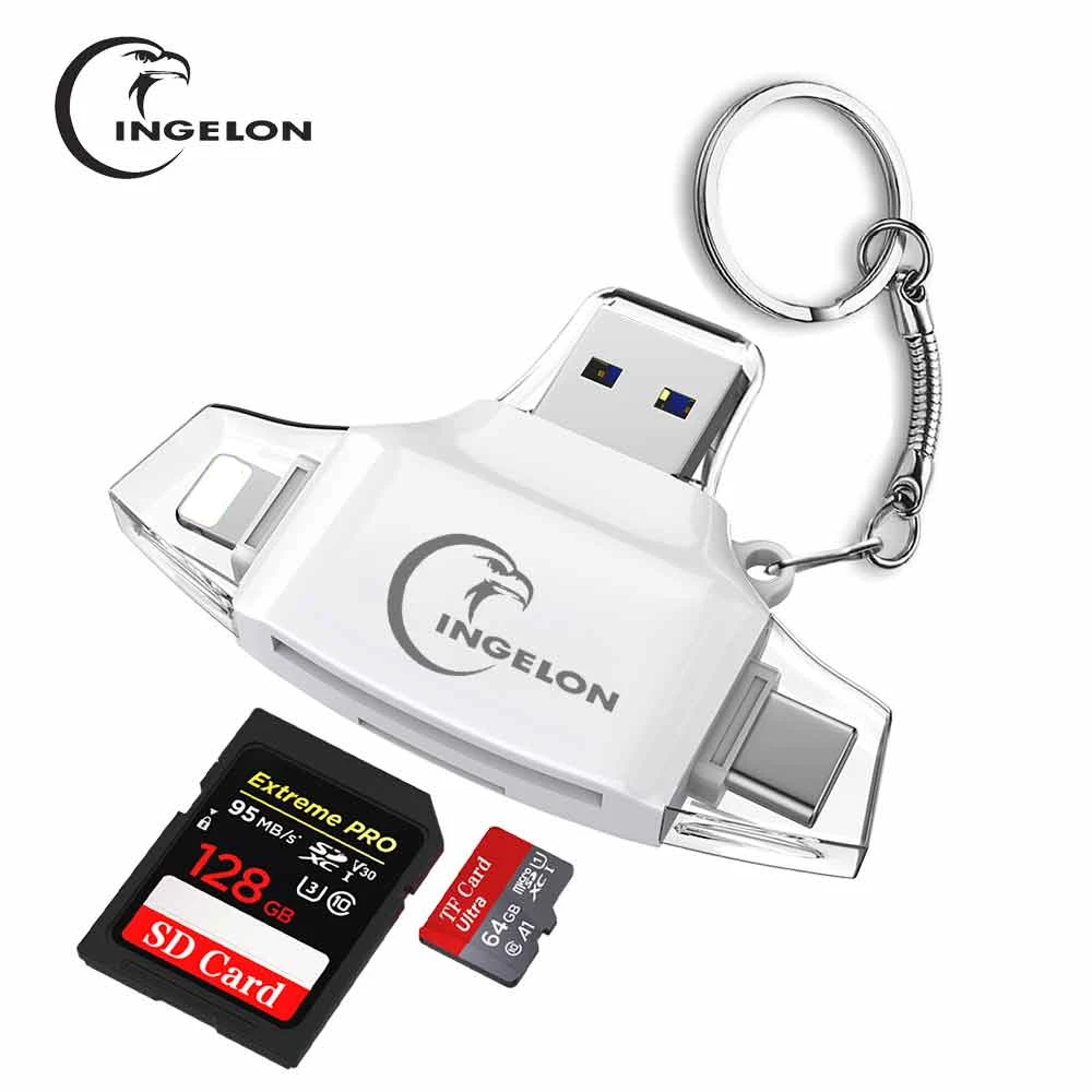 Ingelon SD кард ридер памяти sd micro адаптер карт Тип C OTG для адаптера iphone samsung MacBook переходник usb type c картридер card reader