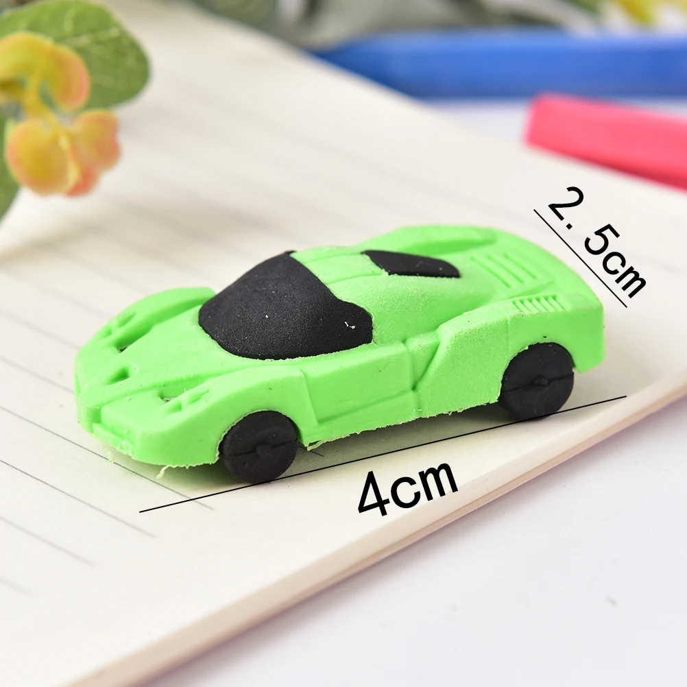 Творческий 1 шт. 3D маленький автомобиль резиновые ластик канцелярские подарки для детей мальчик игрушка Цвет случайные школьные