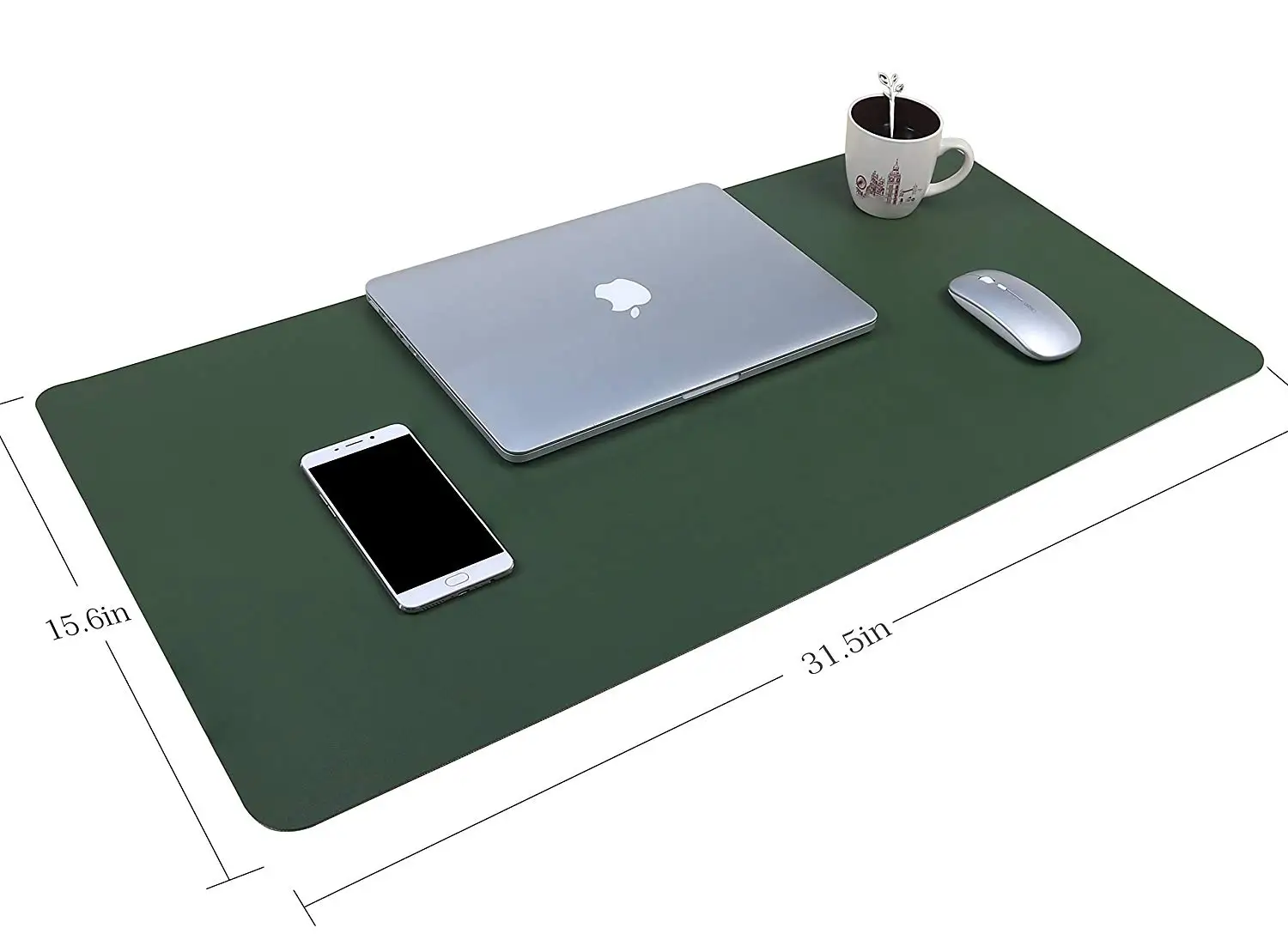 Multifunctional Office Desk Pad, 40*80cm Ultra Thin Waterproof PU Leather Mouse Pad, Dual Use Desk Writing Mat for Office/Home