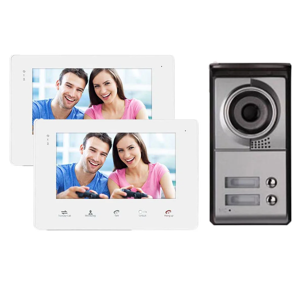 

Homefong 7 inch Video Intercom Doorbell Camera System Video Door Phone Outdoor camera with 2 button for Apartment