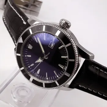 

2019 Romantic Valentines gifts 46mm Bliger black White dial stainless steel case mineral crystal Automatic movement Men's Watch