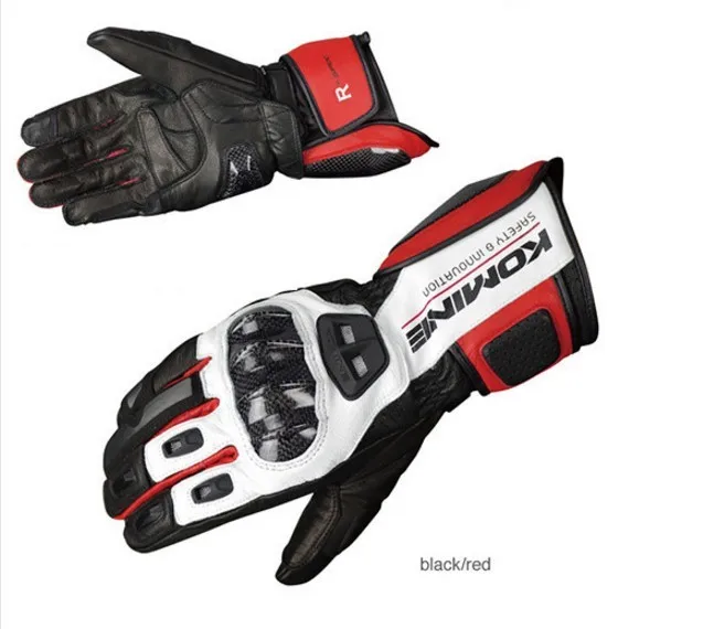

Spring and summer breathable gloves motorcycle riding Komine touchable leather anti-wear screen GK-black 198