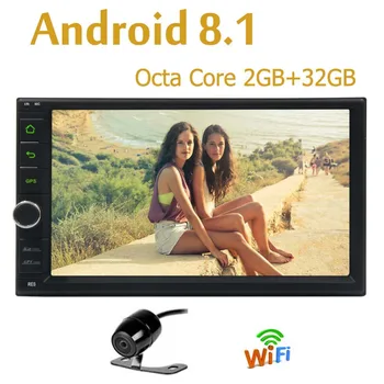 

Navigation, WiFi, Android Auto,Backup Camera,USB SD, AUX, 7 inch Touch Screen EinCar Double din Android 8.1 Car Navigation gps