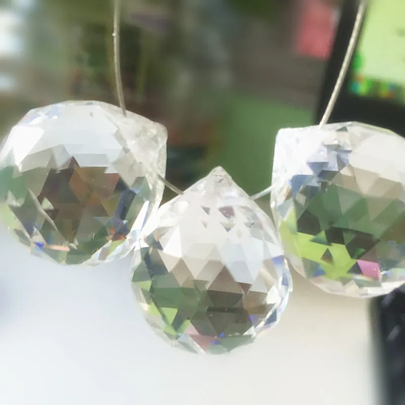 Crystal Sun Catcher Chandelier Crystal Drops 20mm 50pcs AAA Crystal Faceted Balls Pendants For Chandeliers Crystal Lamp Prism Fengshui DIY Suncatcher Balls Decor