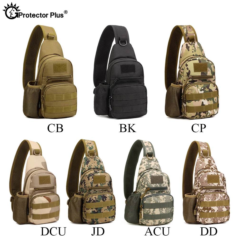 PROTECTOR PLUS Outdoor Sports Crossbody Waterproof Chest Bag Military Tactical Messenger Single Sho