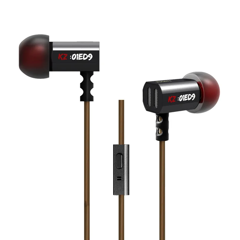 Original KZ ED9 In-Ear Super Bass Music Earphone HIFI Stereo Earbuds Noise Isolating Earphones With Mic For Mobile Phone MP3 kz ed9 in ear 3 5mm super bass in ear earphones silver