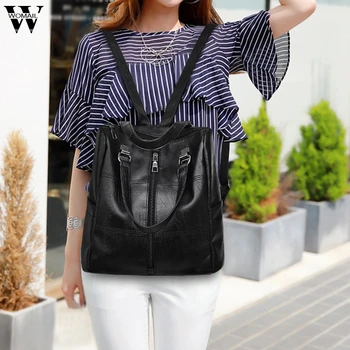 

Vintage Girl Leather School Bag Backpack Satchel Women Travel Shoulder Bag Crossbody Bag Light Waterproof Messenger Casual