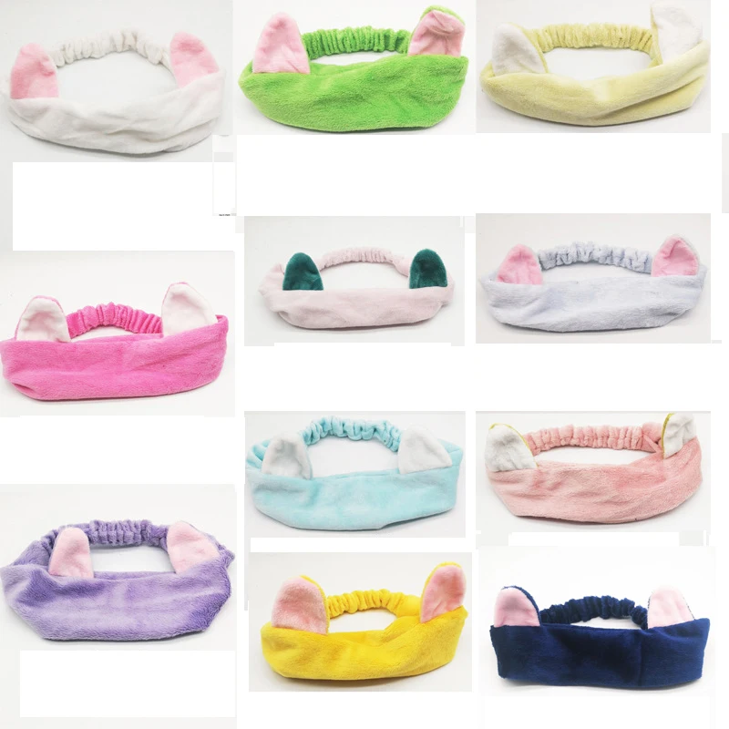 New Plush Cat Headband Animal Ear Headwear Women Girls Washing Face Spa