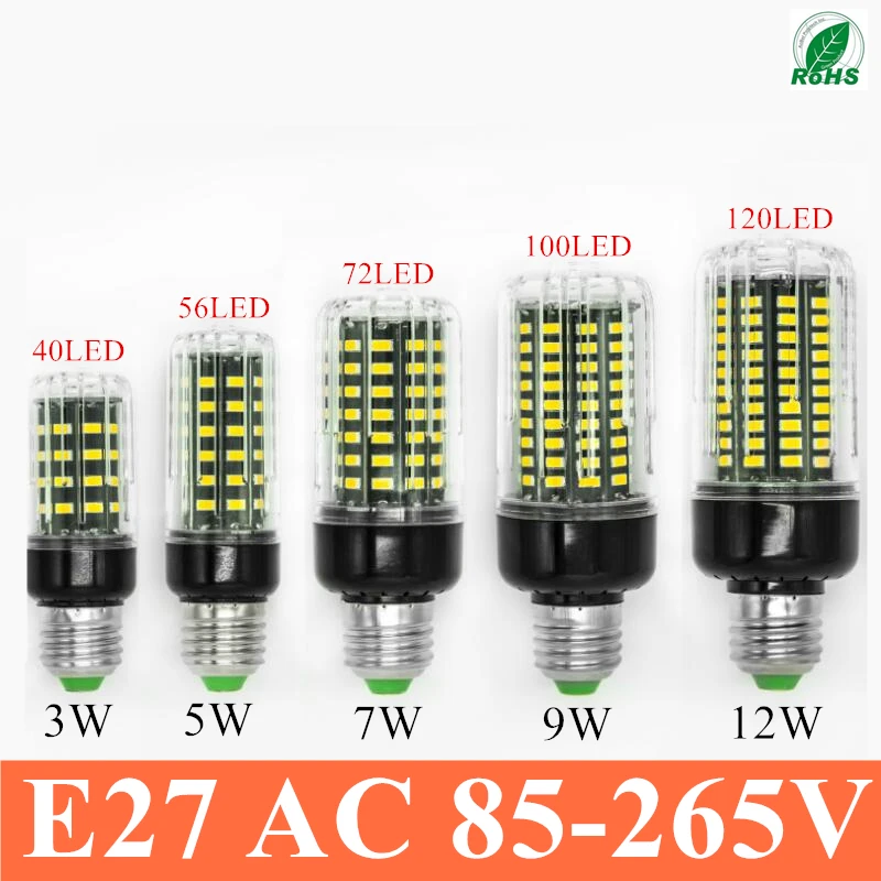 

Hight power LED lamp corn Bulb 3W 5W 7W 9W 12W 15W SMD5736 E27/E14 LED light 360 degrees Beam Angle spotlight lamps bulb