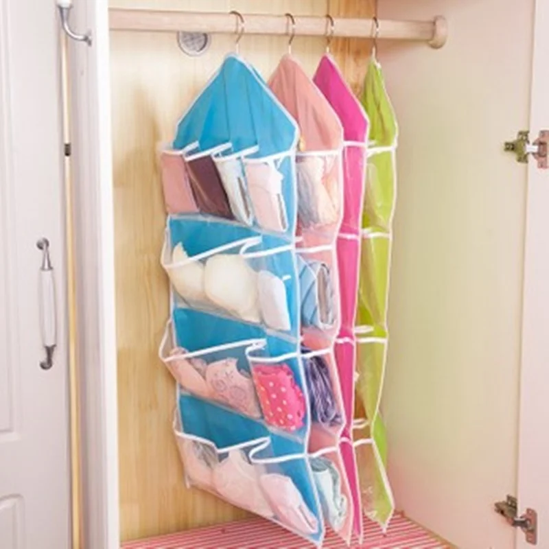 

Underwear panties socks storage bag hanging bag wardrobe hanging door behind dormitory wall clothing sorting bag WF3041518