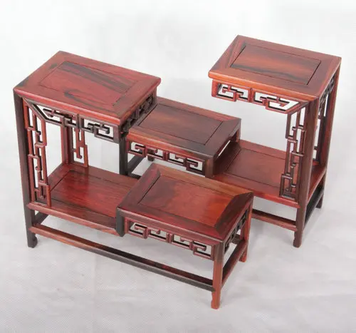 

Ming style furniture mahogany flower shelf micro level rosewood frame base factory direct sales