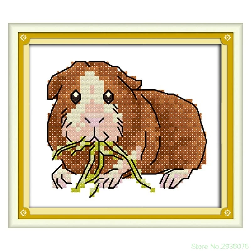 2017 new cute hamster diy handmade needlework counted 14ct printed