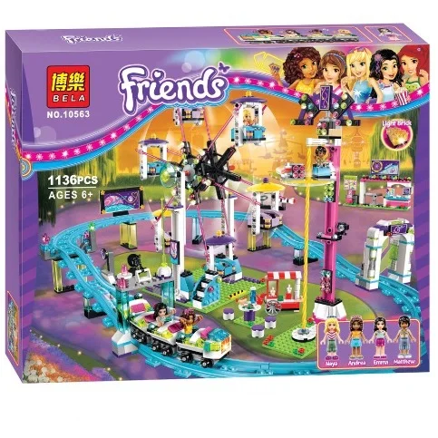 

Bela 10563 Friends series the Amusement Park Roller Coaster Model Building Blocks set Compatible with Lego Lepin 01008 toys