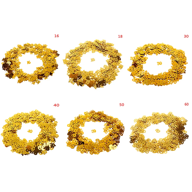

Gold Digitals 16 18 30 40 50 60 Confetti Happy Birthday Wedding Party Numbers Table Scatters Decor Sprinkle Party Supplies
