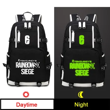 

High Quality Game Tom Clancy's Rainbow Six Siege Luminous Printing Backpack Military Men Backpack Canvas School Bags Laptop Bags