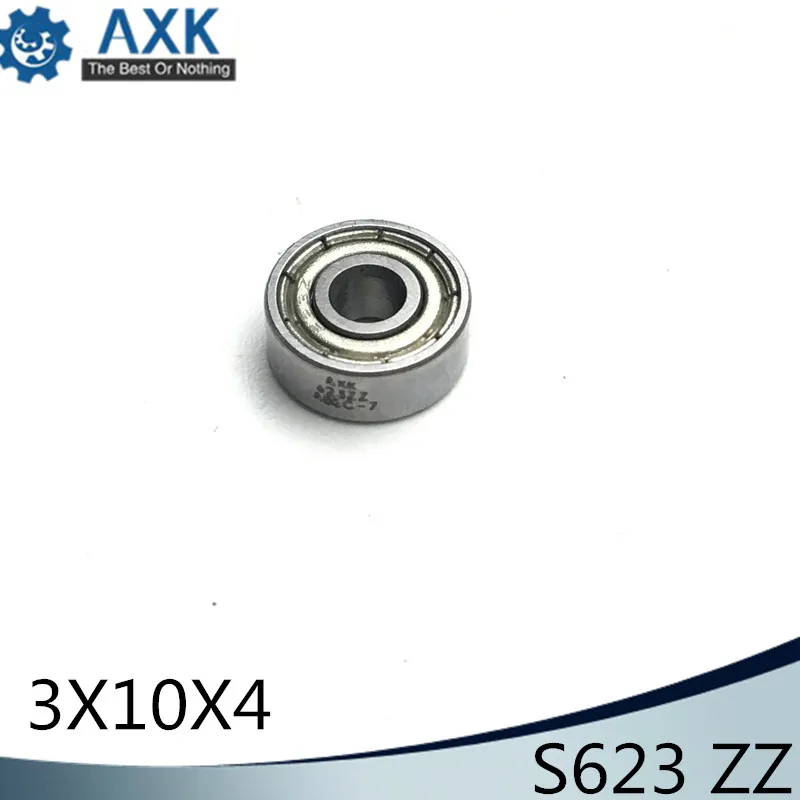 S623ZZ подшипник 3*10*4 мм(10 шт.) ABEC-1 440C ролик из нержавеющей стали S623Z S623 Z zz, шариковые подшипники