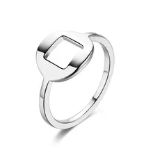 2017 New Arrival Simple Fashion Silver Color And Gold Color Square Design Rings For Women Wedding Party Gifts Jewelry Anillos