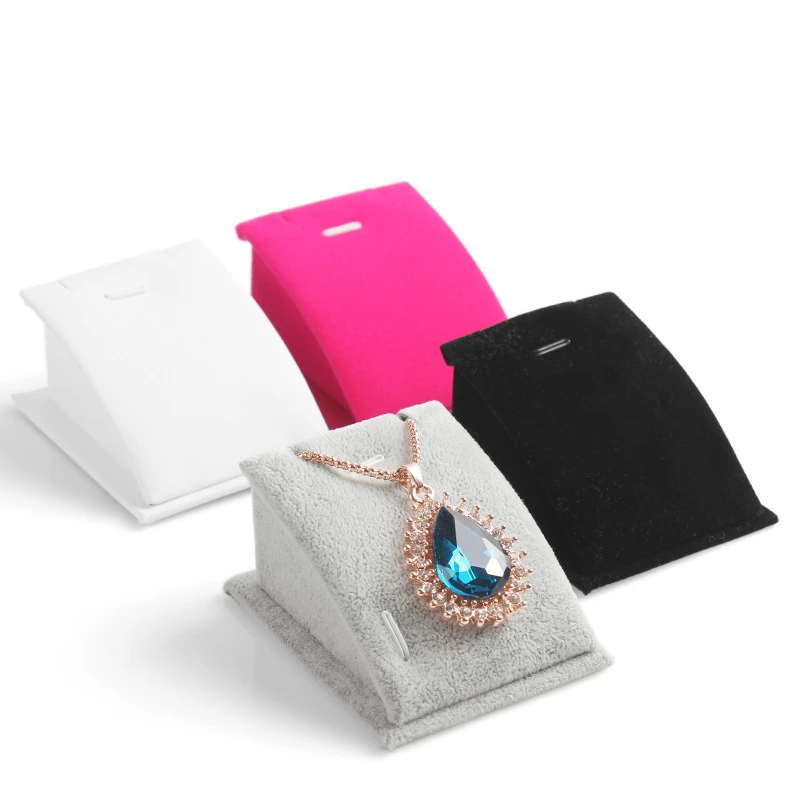 

Display Holder Pendant Velvet Fashion Necklace Jewelry Drop Chain Standing Stands Jade Display Rack Display Prop Jewelry Counter