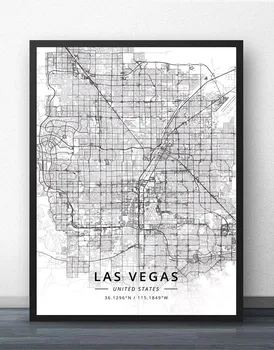 Las Vegas NV Nevada USA plakat mapa stanów zjednoczonych ameryki tanie i dobre opinie BLINGIRD Płótno wydruki Streszczenie Unframed Klasyczne Olej Pojedyncze Malowanie natryskowe 5ef8c1a5 Pionowe Prostokąta