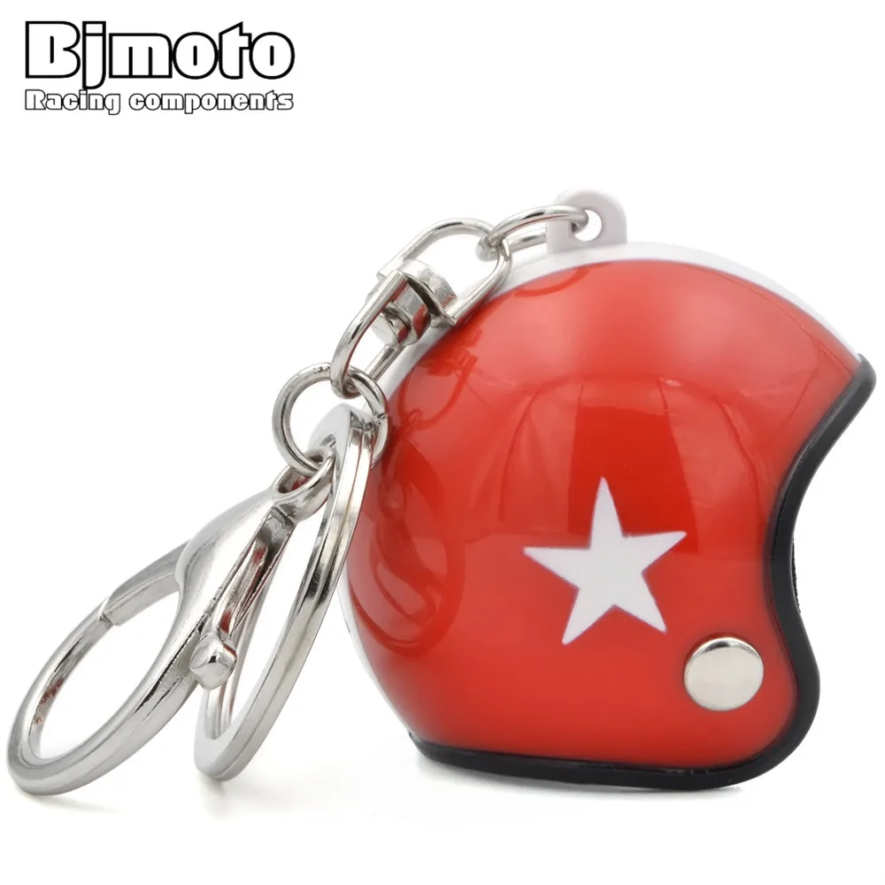 

BJMOTO Motorcycle Key Chain Safety Helmet Cap Knight Keychain Cap Sport Bike Key Holder Creative Key Chain Pendant