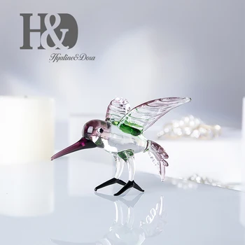 

H&D Handmade Bird Art Glass Blown Bird Animal Figurine Collectible Ornament Souvenir Craft Gifts Table Top Sculpture Room Decor