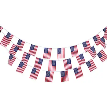 

DSGS 10m 30 pcs American Flag String Bunting Flag Garland Home Garden Decoration