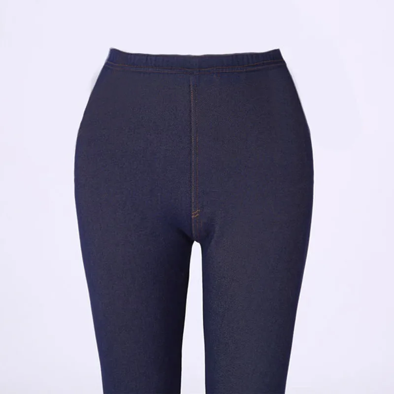 Зимние теплые джинсы леггинсы женские плотные теплые штаны модные флис изнутри джинсовые брюки леггинсы с карманами - Цвет: S16