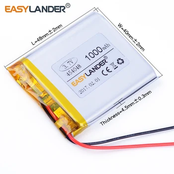

454048 3.7V 1000mAh Rechargeable li Polymer Li-ion For universal instrument navigation GPS MP4 equipment lithium Battery