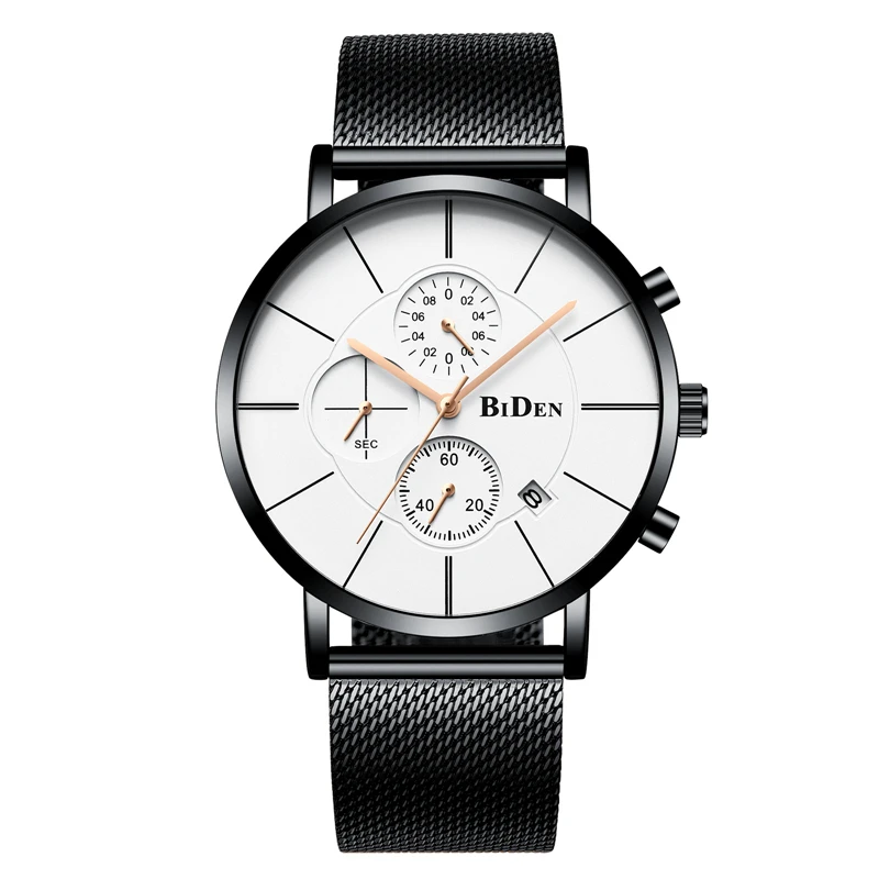 Сетка черный хронограф спортивные часы Для мужчин Relogio Masculino Лидирующий бренд Модные Роскошные Кварц Военный наручные часы Для мужчин