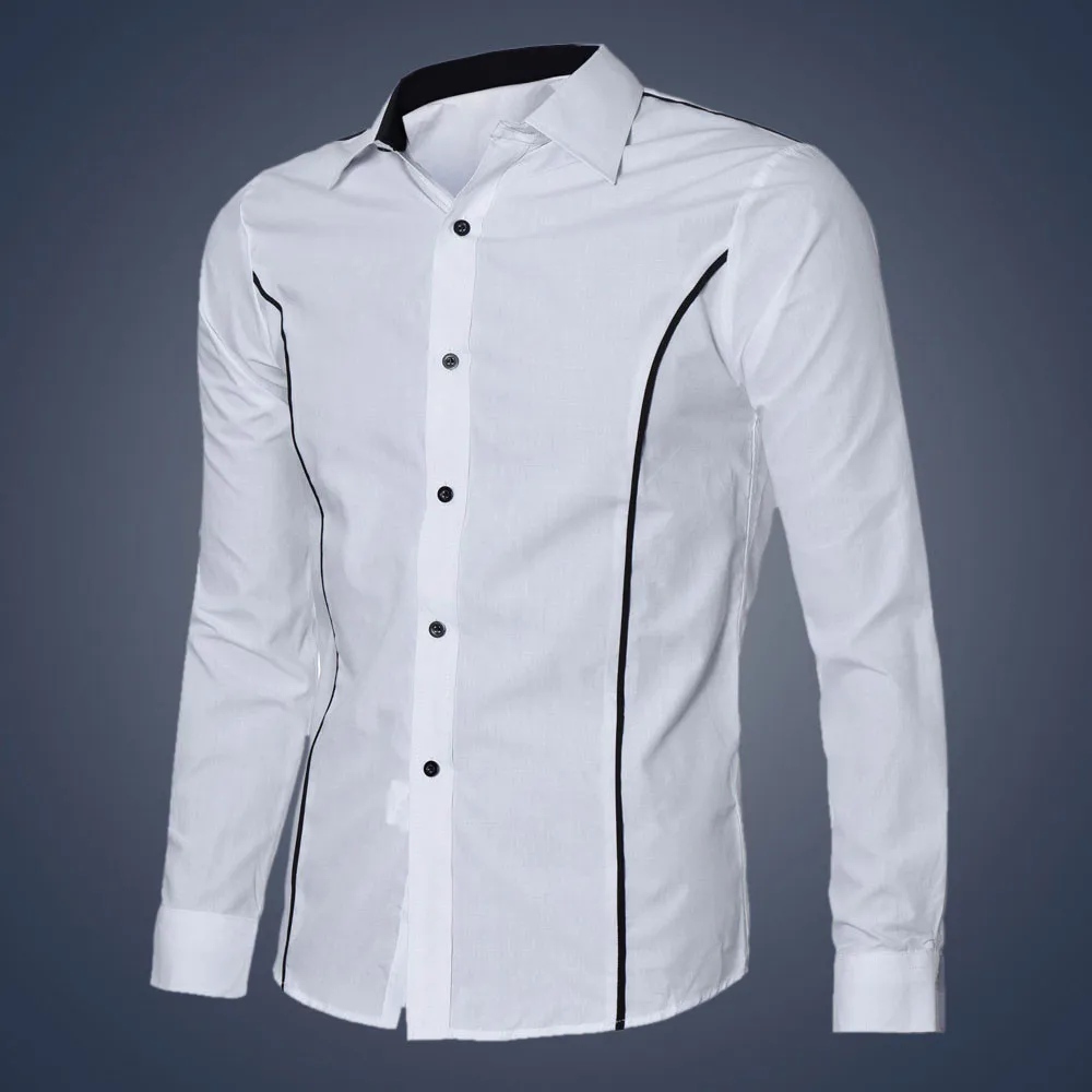 Luxury Fashion Men/'s Slim Fit Shirt Long Sleeve Dress Shirts Casual Shirts M-XXL