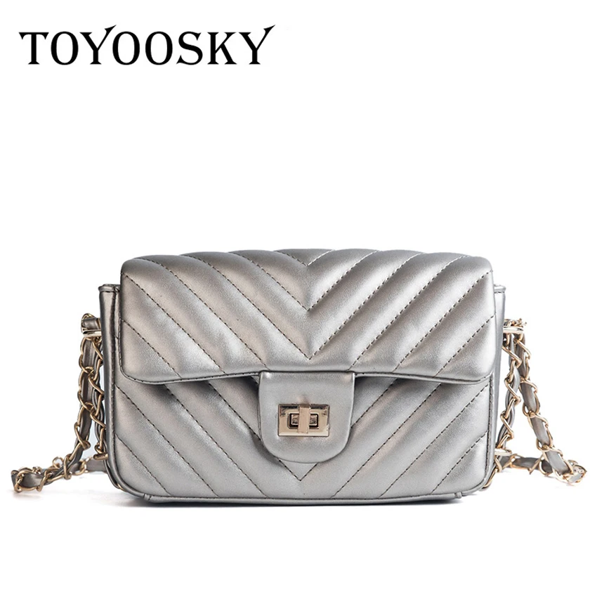 

TOYOOSKY Luxury Handbag Quilted Plaid Women Messenger Bag Designer Chain Flap Bag PU Leather Small Crossbody Bags bolsa feminina