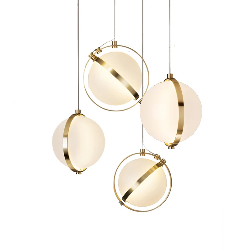 Villa Stairs Led Pendant Lights Acrylic Circles Lustre Light Wood Lamp Drop Hang Suspend | Лампы и освещение