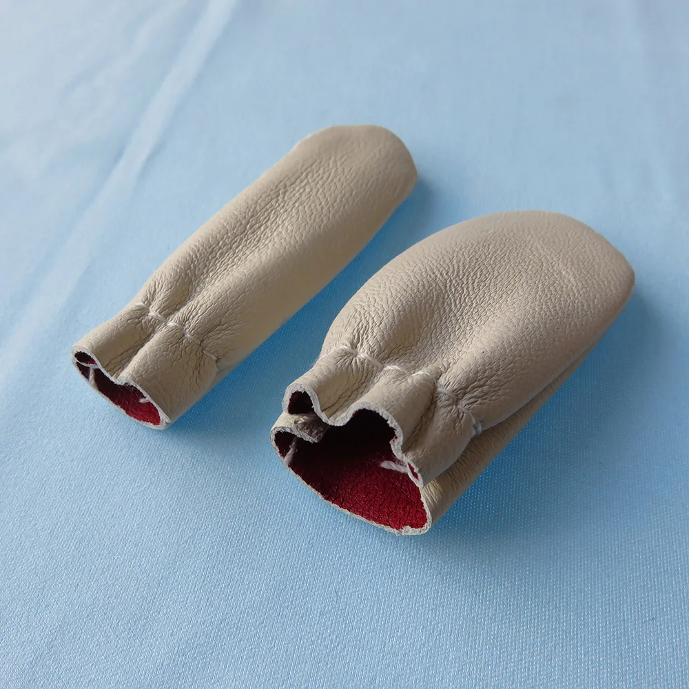

Soft Finger and Thumb protector set 2 pcs/pair 100 pairs/lot Grey Color Soft Leather Felting Needle Tool for finger Protection