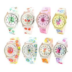 Модные детские часы с рисунком из мультфильма, детские наручные часы, силиконовый ремешок для часов, кварцевые часы, подарок для мальчиков
