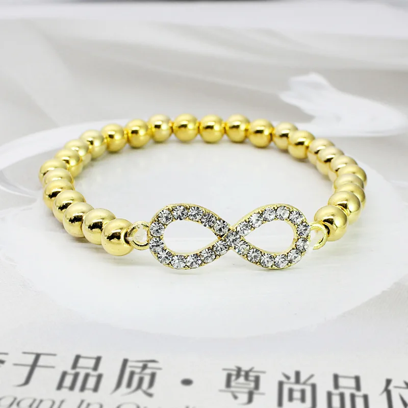 

2019 Fashion Personality Beaded Bracelet Love / 8 Words Lucky Bracelet Elastic Beads Handmade Beaded Jewelry Gifts