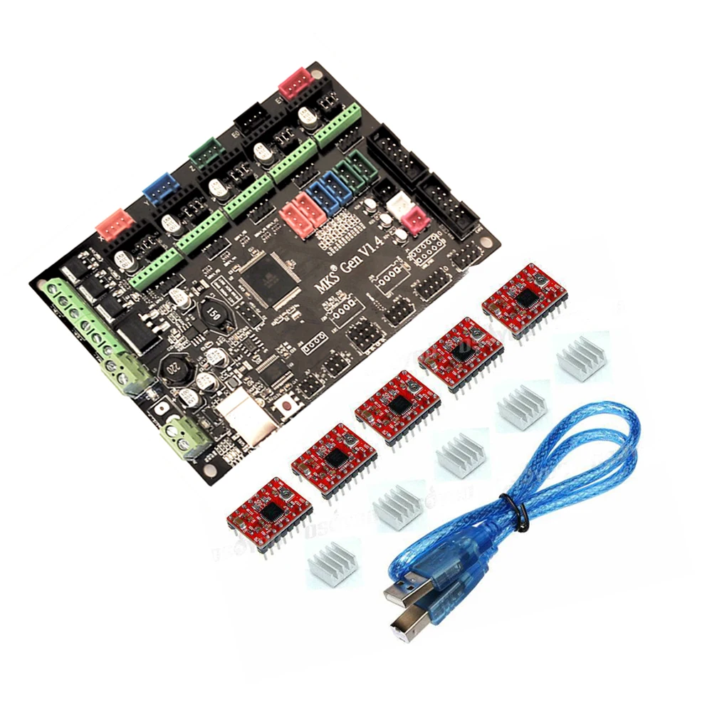 

MKS Gen V1.3 3D Printer Control Board (MEGA2560 + RAMPS 1.4) w/ 5PCS A4988 Kits Stepper Motor Driver Free Shipping