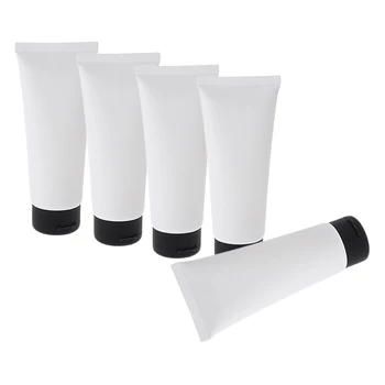 

5pcs 100g Refillable Plastic Squeeze Soft Tubes Bottle Cosmetics Container Vials for Body Lotion Shower Gel Shampoo