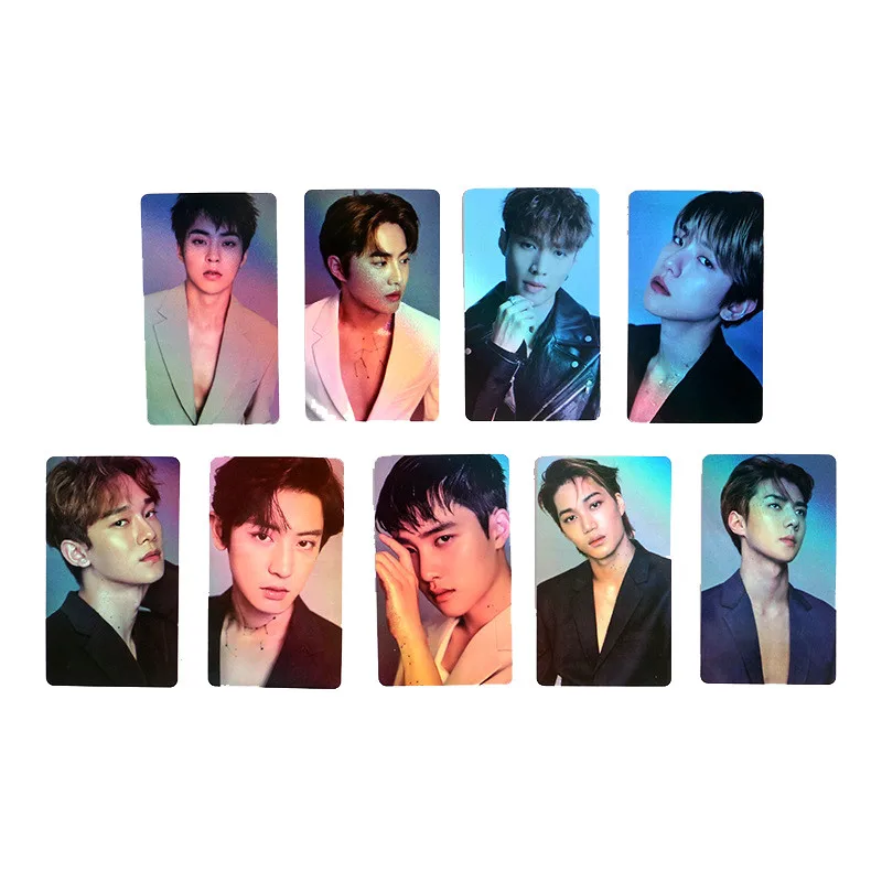 

Youpop KPOP EXO 7th Anniversary Album Laser Photo Card Hip Hop PVC Cards Self Made LOMO Card Photocard JCF667