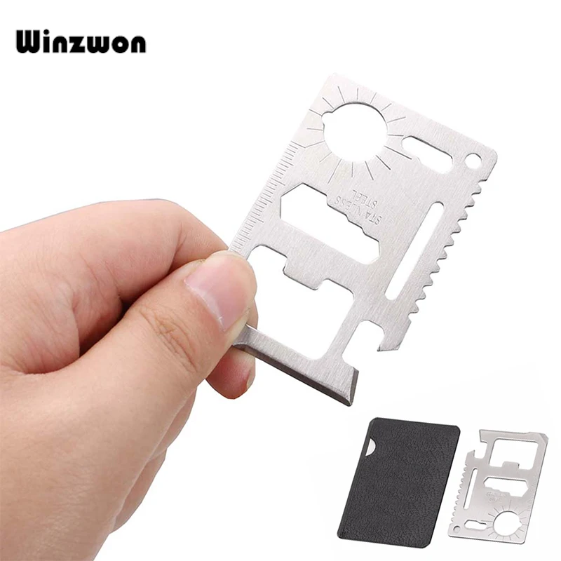

10Pcs/lot Multifunction Wine Beer Cans Jar Opener Kitchen Gadgets Outdoor Hunting Camping Survival Military Card Pocket Knife