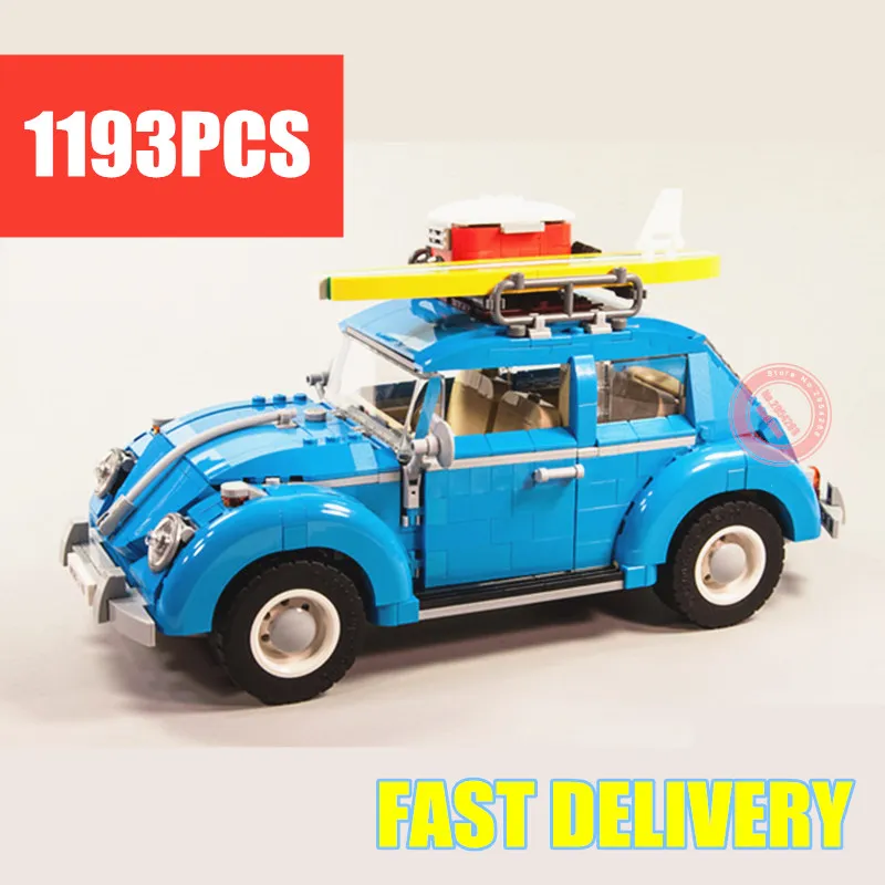 

New Technic racer Series Blue beetle Car City fit technic car city model Building Blocks bricks diy Toy gift kid 10252