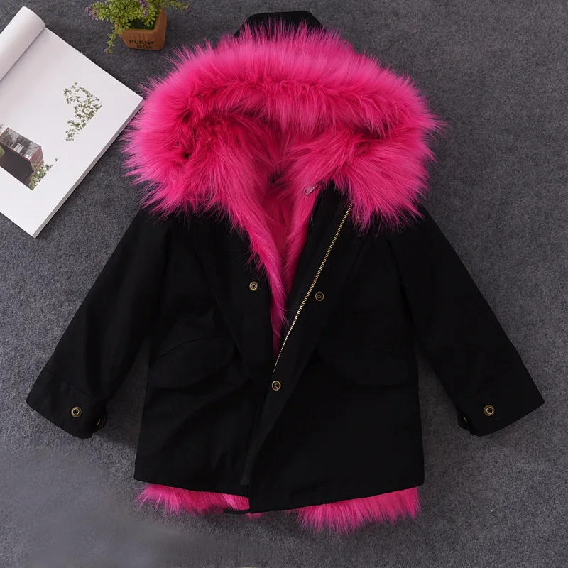 

JKP2018 autumn and winter new star with the same coat imitation fox fur children fur coat parent-child girls and boy FPC-173