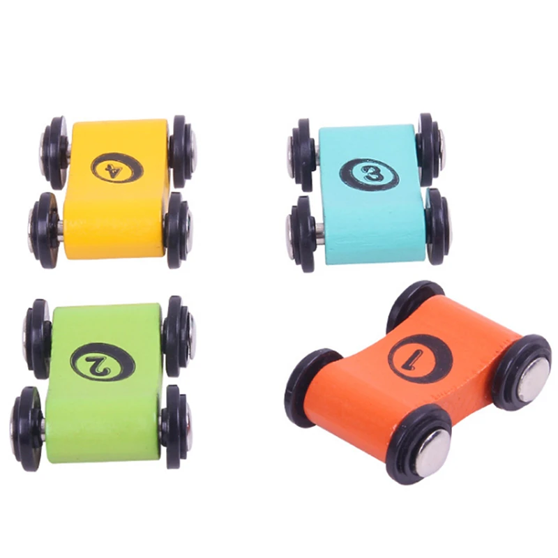 

2pcs/set Mini Car Wooden Children's Slide Car Trolley Track Slide Car Inertia Pull Back Glider Toy